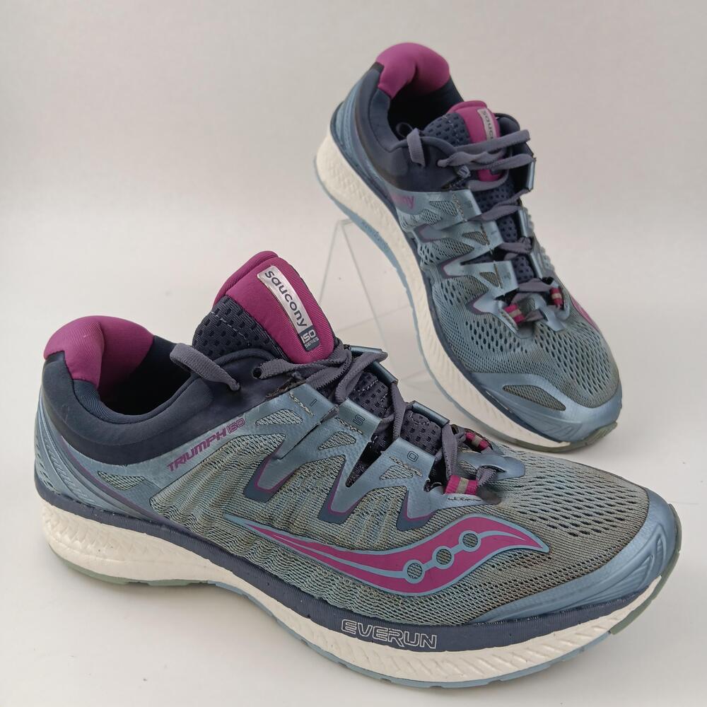 Saucony Triumph ISO Shoes Womens Size 9.5W Blue Purple Mesh Running S10414-1